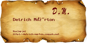 Detrich Márton névjegykártya