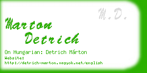 marton detrich business card