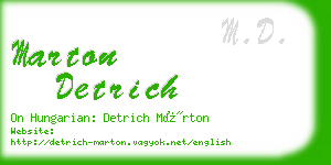 marton detrich business card